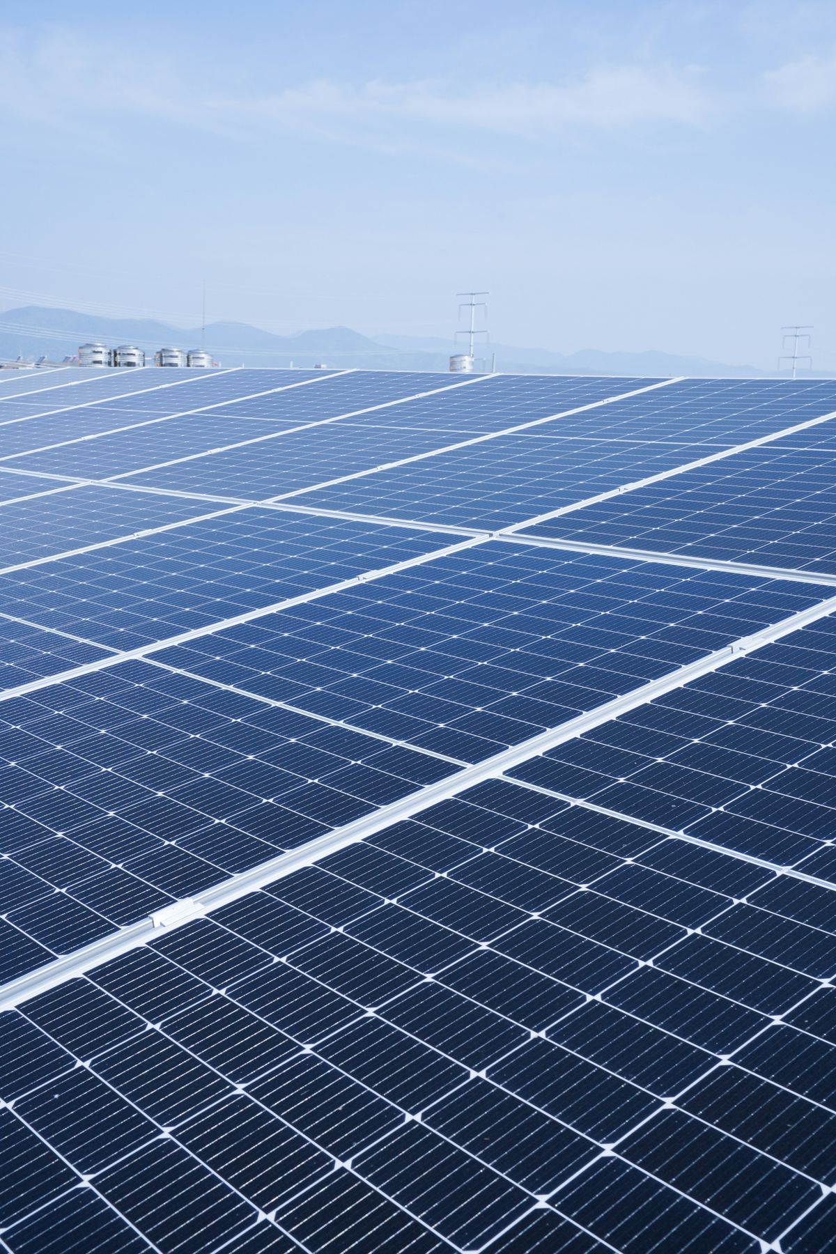 Close-up of high-efficiency solar panel cells